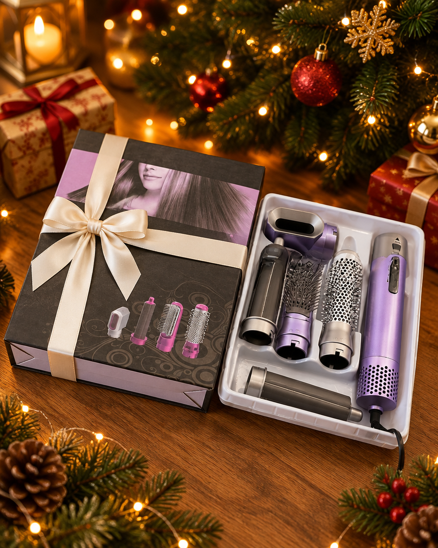 AirStyler 5w1 w pudełku prezentowym pod choinką